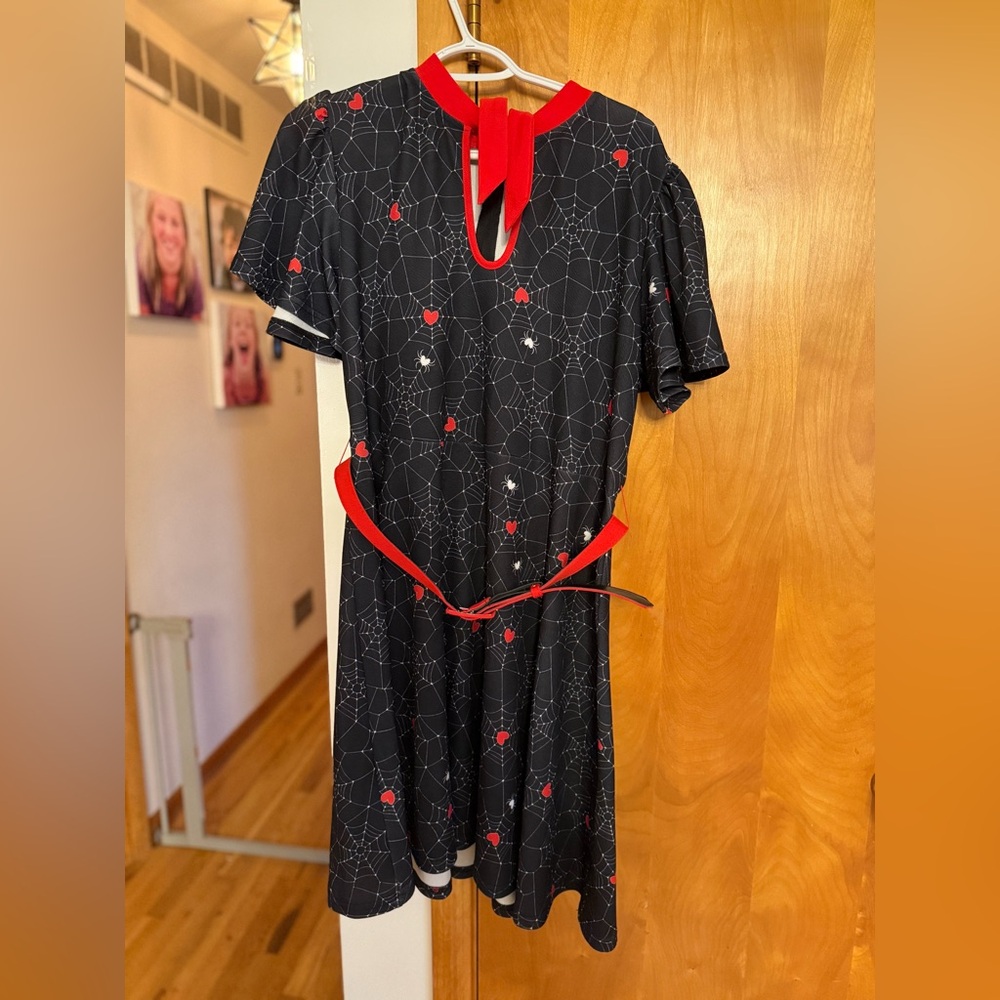 Unique Vintage Black and Red Dress